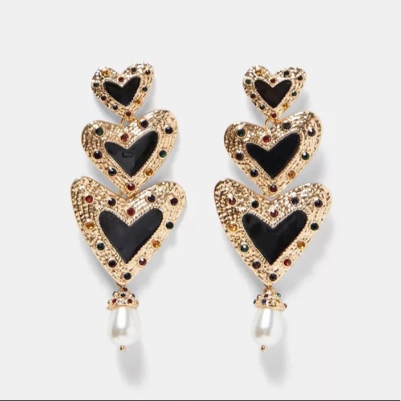 Zara Heart Drop Earrings! - Picture 2 of 7